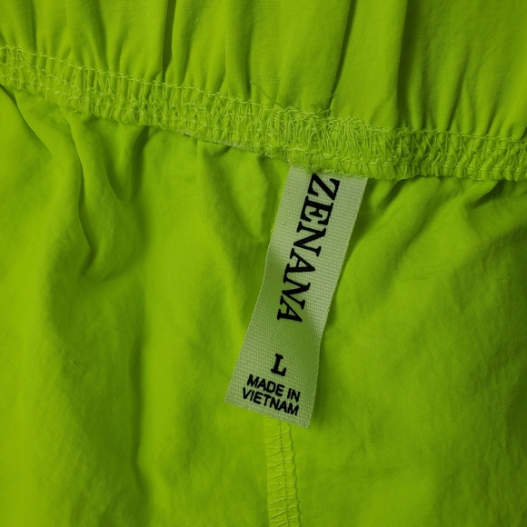 ZENANA Women's Lightweight Track Pants Neon Green Highlighter Yellow Size Large - Picture 4 of 16